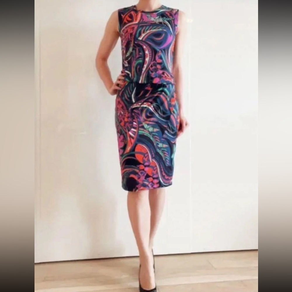 Emilio Pucci multicolor grasshopper dress stretch US 4